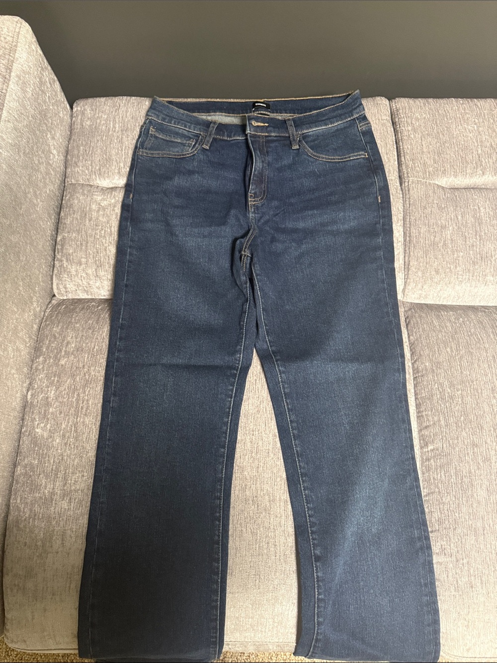 Express Dark Blue Straight-Leg Women’s Jeans